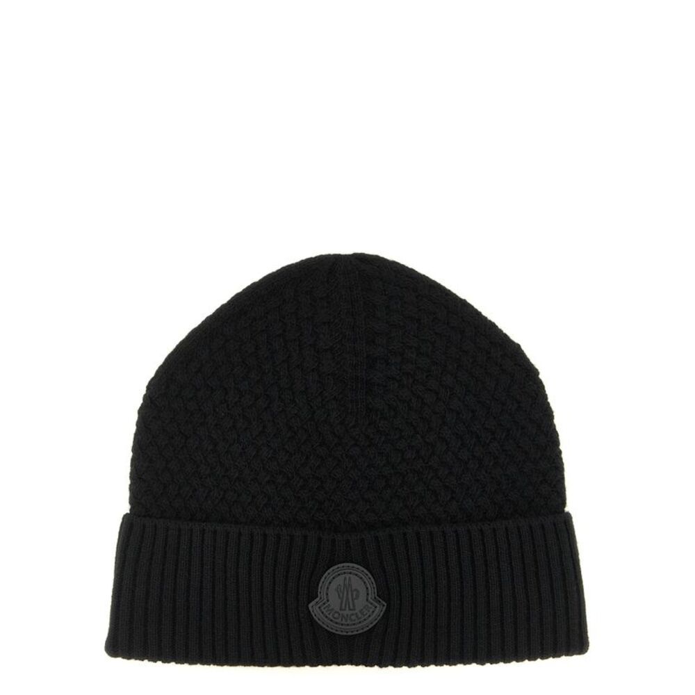 Moncler Black Leather Men's Beanie